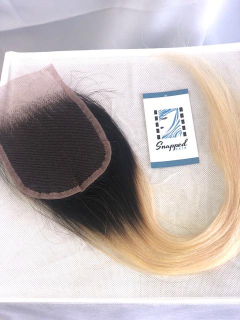 5x5 Blonde Closure Straight 613 with Dark Roots